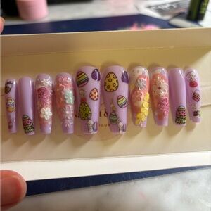 Easter Themed Lavender Press-On Nails